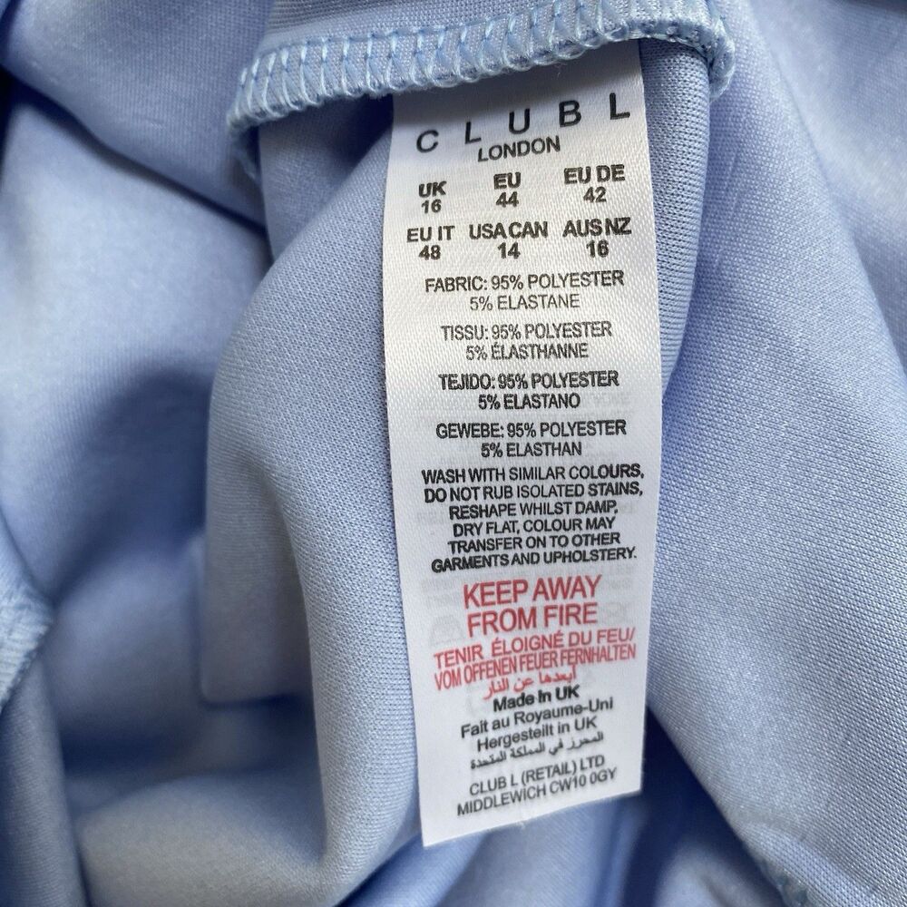 Club L London Powder Blue Alyssa Bardot Bow Maternity Midi Dress With Ruching 12 - Picture 16 of 16